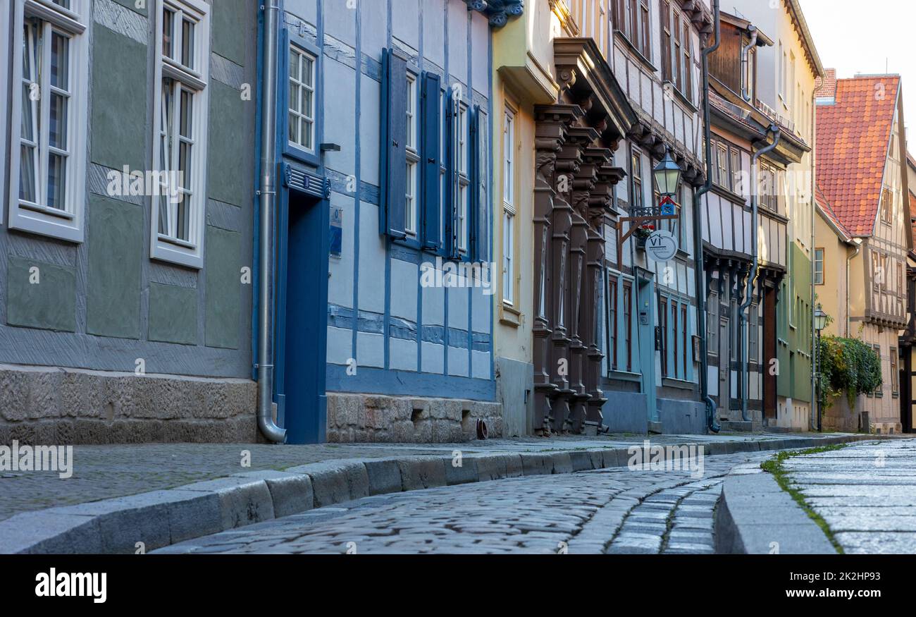 Historische Altstadt von Quedlinburg Foto Stock