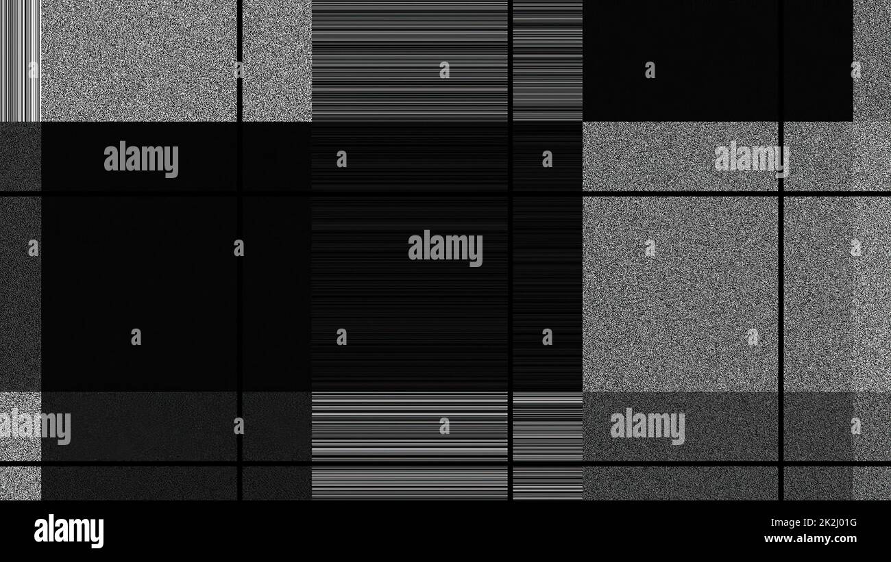 Concetto di griglia di pixel e rumore Foto Stock