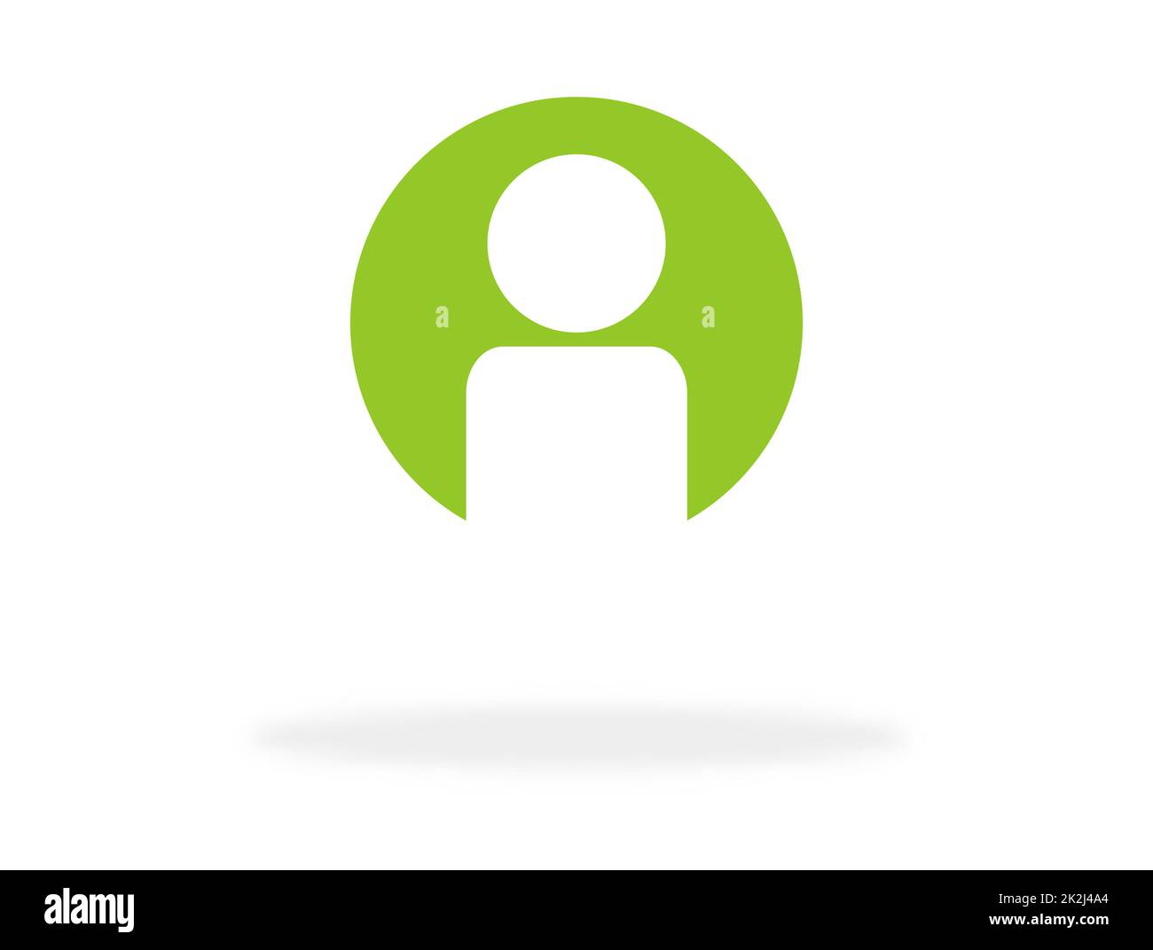 Icona verde utente, account o profilo Foto Stock