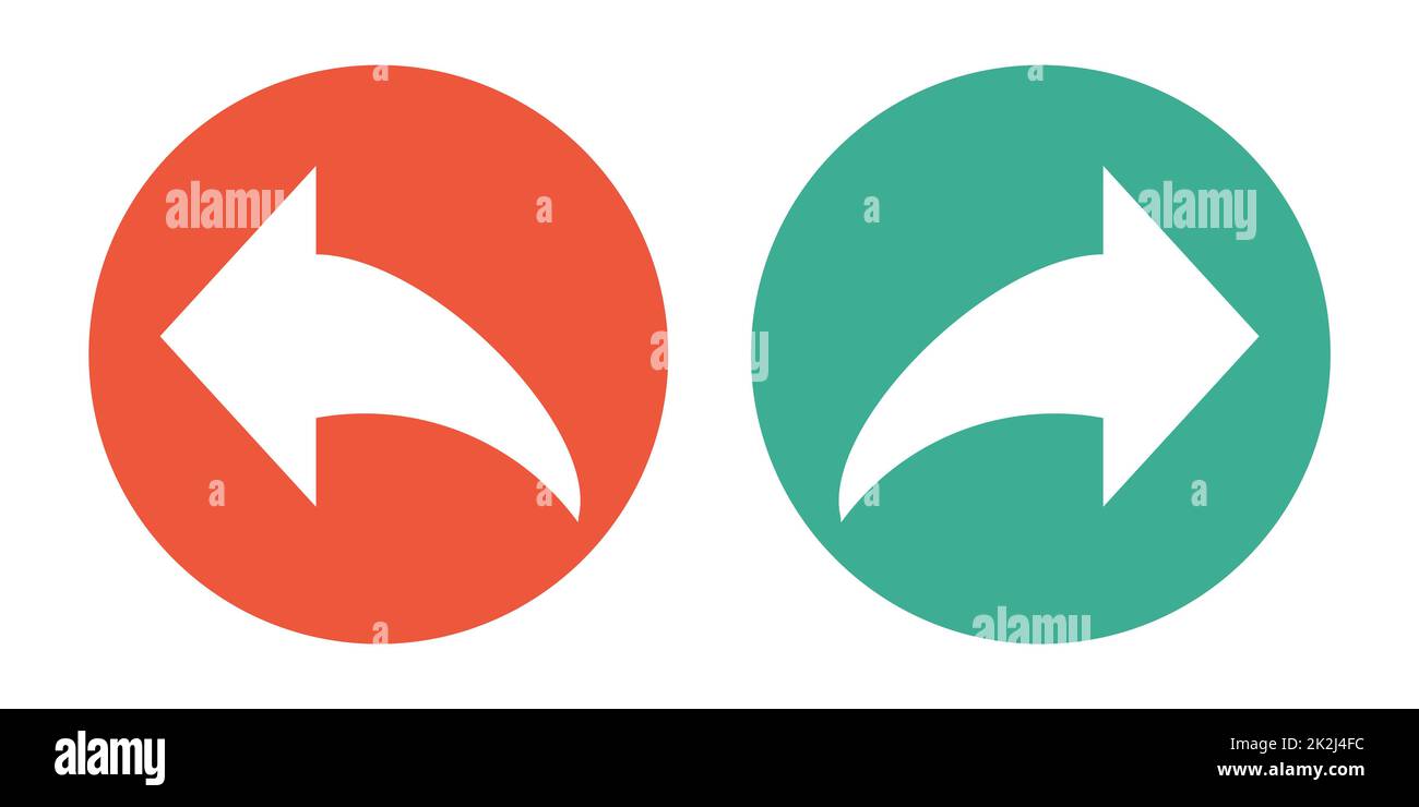 Banner banner con 2 pulsanti: Freccia sinistra e destra Foto Stock