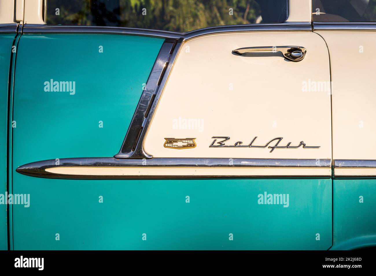 1955 Chevrolet Bel Air convertibile, Seattle, Washington, Stati Uniti Foto Stock