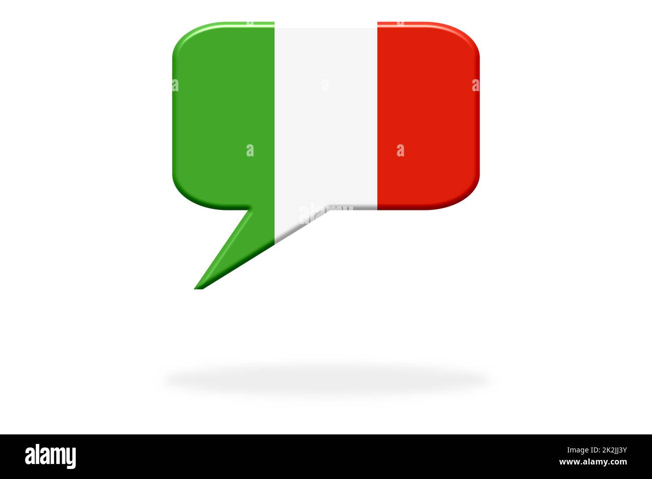 Speech Bubble Italy - Impara a parlare la lingua italiana Foto Stock