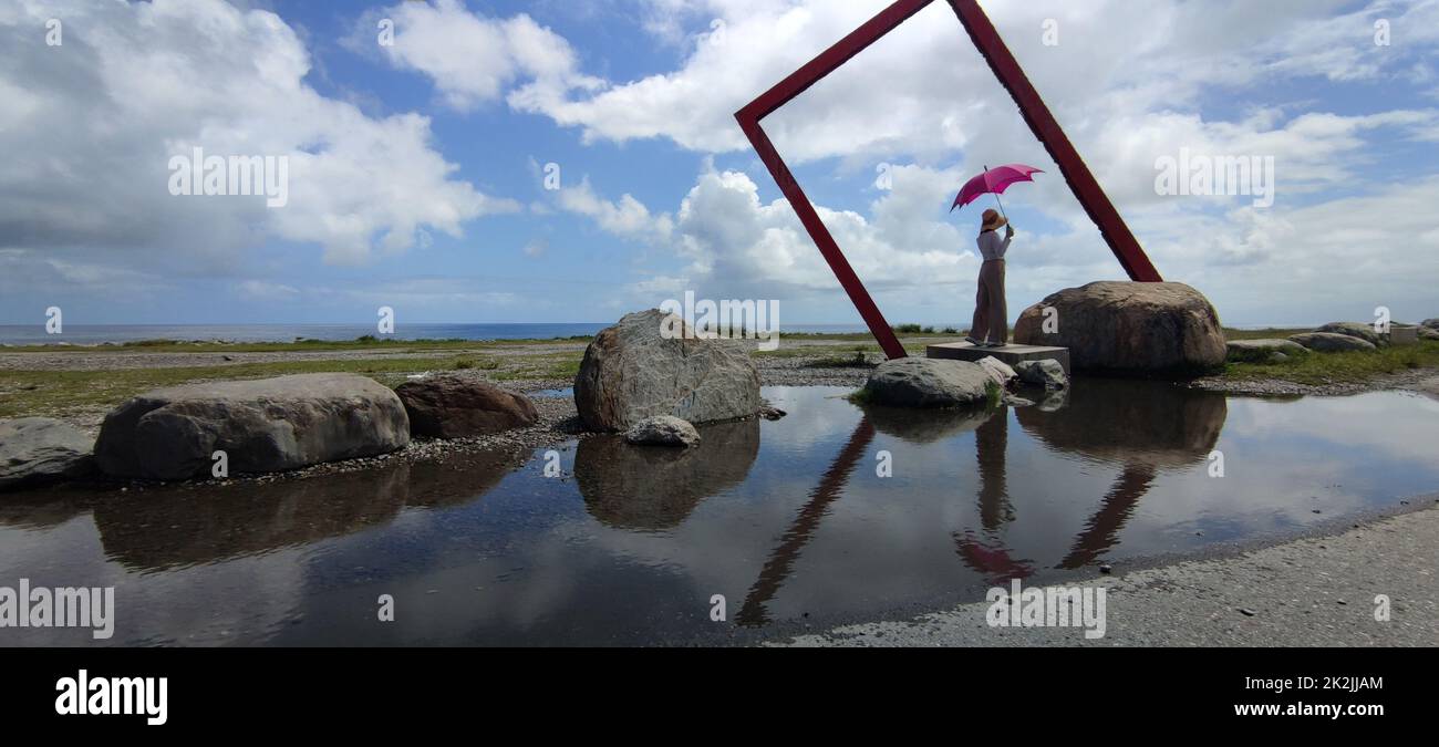 Punto di riferimento internazionale del Parco del Mare a Taitung, Taiwan Foto Stock