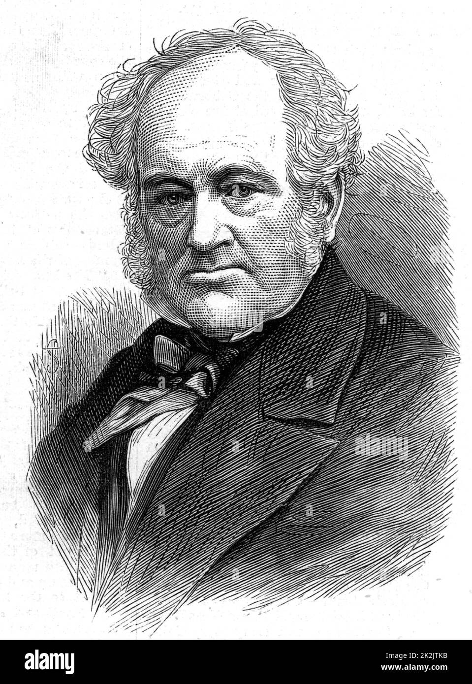 Edward Blore (1787-1879) architetto britannico. Architetto di Guglielmo IV, della Regina Vittoria e dell'Abbazia di Westminster. Completò i progetti di Nash per Buckingham Palace, Londra, e contribuì ai progetti finali per Abbotsford, la casa che il suo amico lo scrittore Sir Walter Scott costruì sul fiume Tweed vicino a Galashiels, Scozia. Incisione del legno 1879. Foto Stock