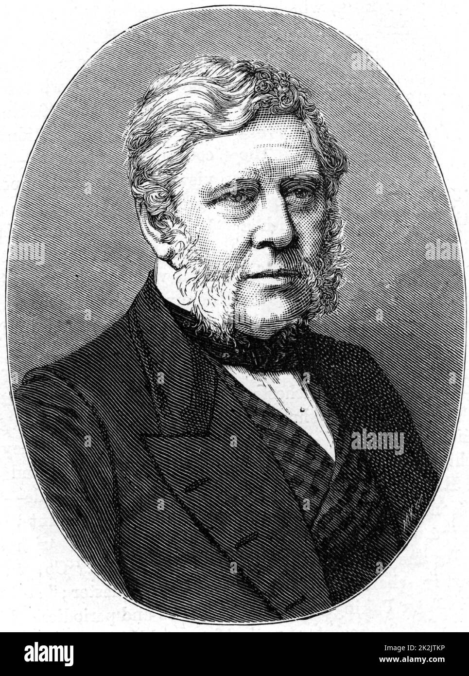 Thomas Bazeley (1797-1885) produttore, commerciante e politico di cotone inglese. Membro della Lega Anti-Cornlaw. Membro del Parlamento europeo per Manchester 1858-1880. Incisione da "Great Industries of Great Britain" (Londra, c1880). Foto Stock