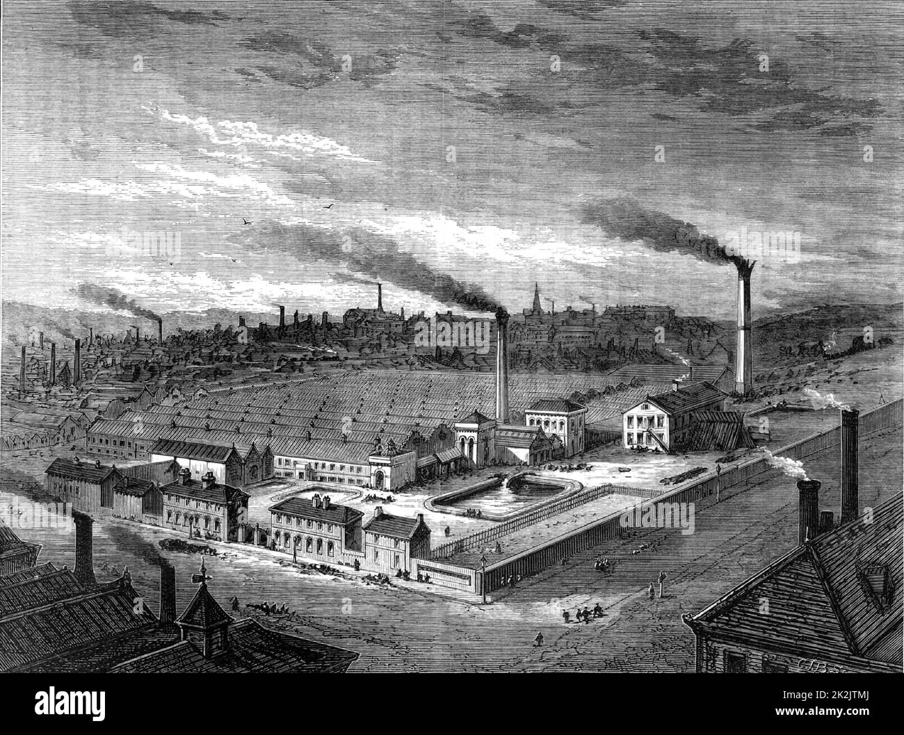 Isaac Holden & Sons' Alston Wool Combing Works, Bradford, Yorkshire, Inghilterra, c1880. Da "Great Industries of Great Britain" (Londra, c1880). Incisione. IO Foto Stock