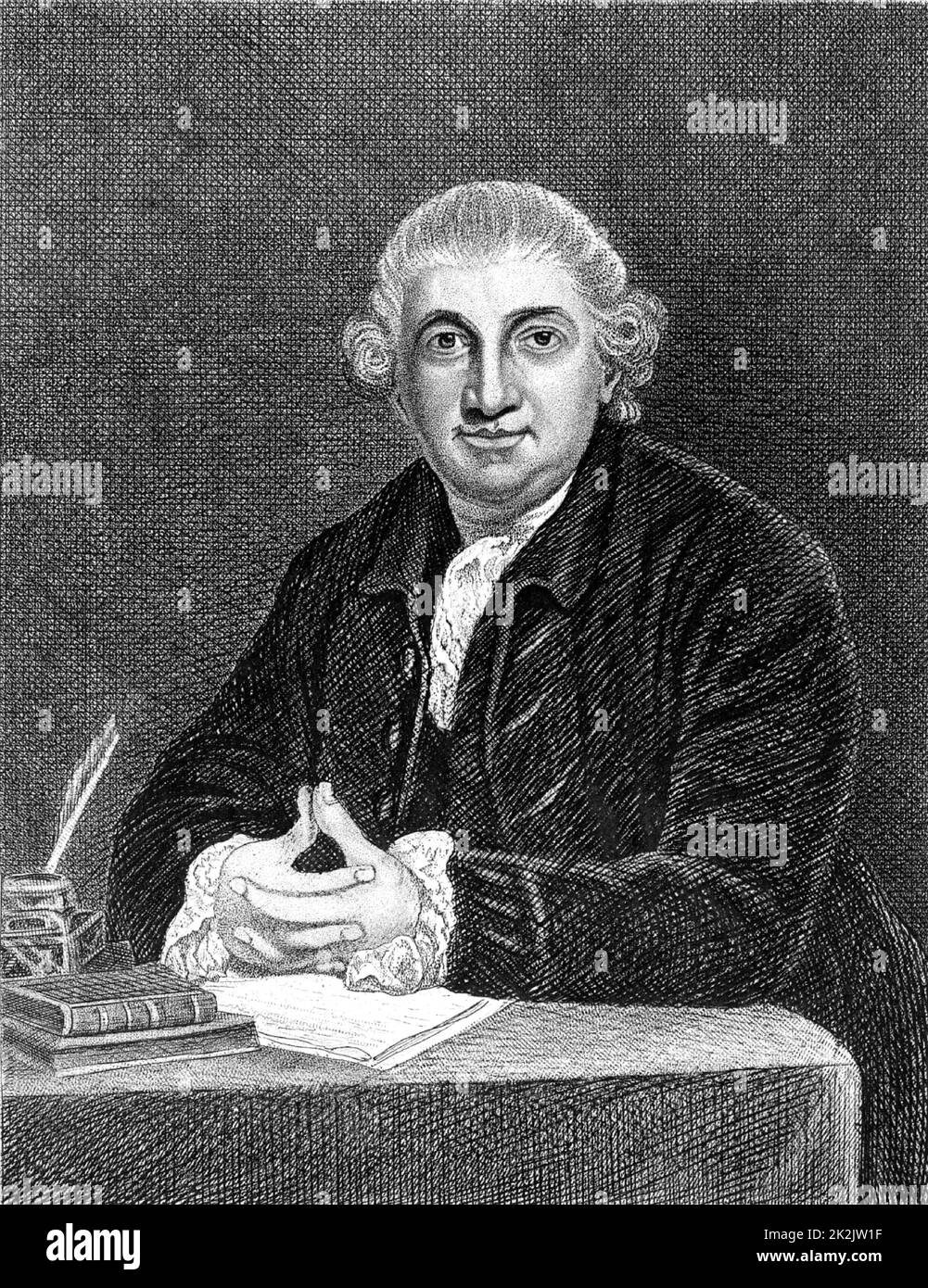 David Garrick (1717-1779) l'attore inglese-manager e drammaturgo. Incisione su rame. Foto Stock