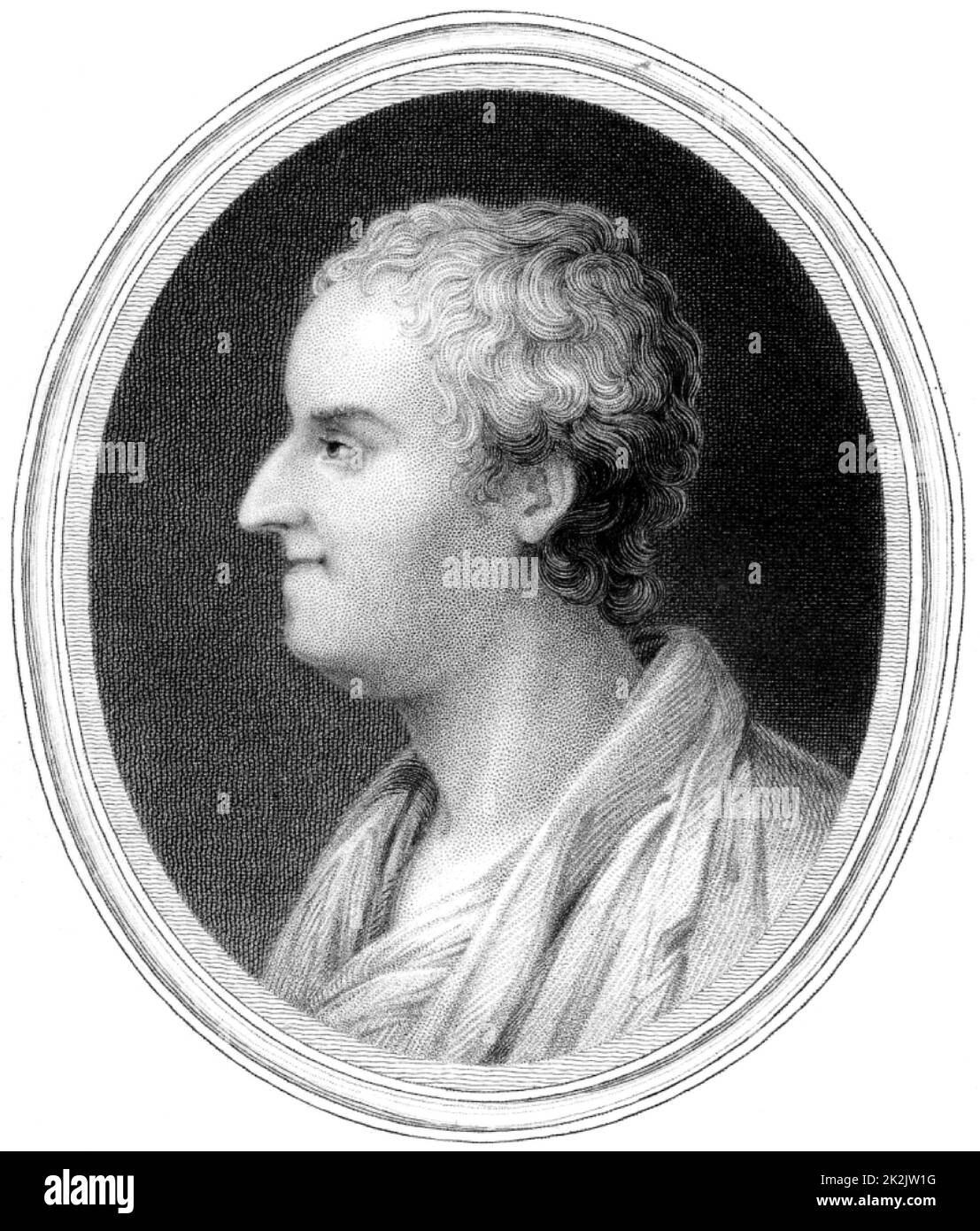 Thomas Gray (1716-1771) poeta inglese e studioso di musica classica. Incisione, Londra, 1837. Foto Stock