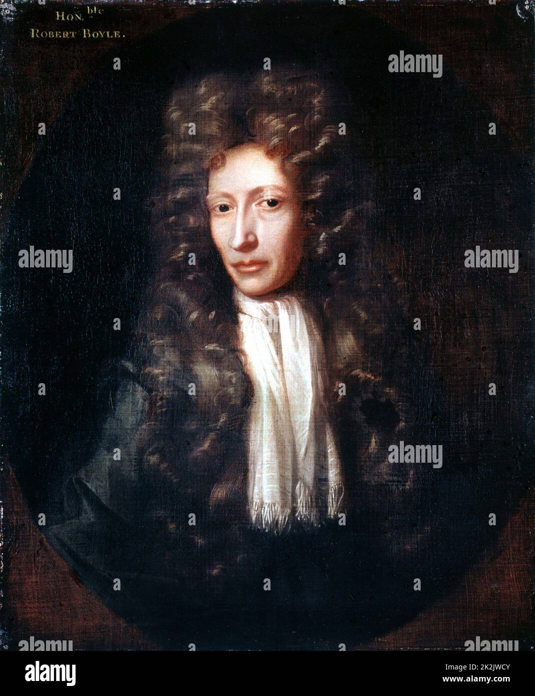 Robert Boyle (1627-91) chimico e fisico irlandese. Olio su tela: Dopo Johann Kerseboom 1689-90. National Portrait Gallery Londra Foto Stock