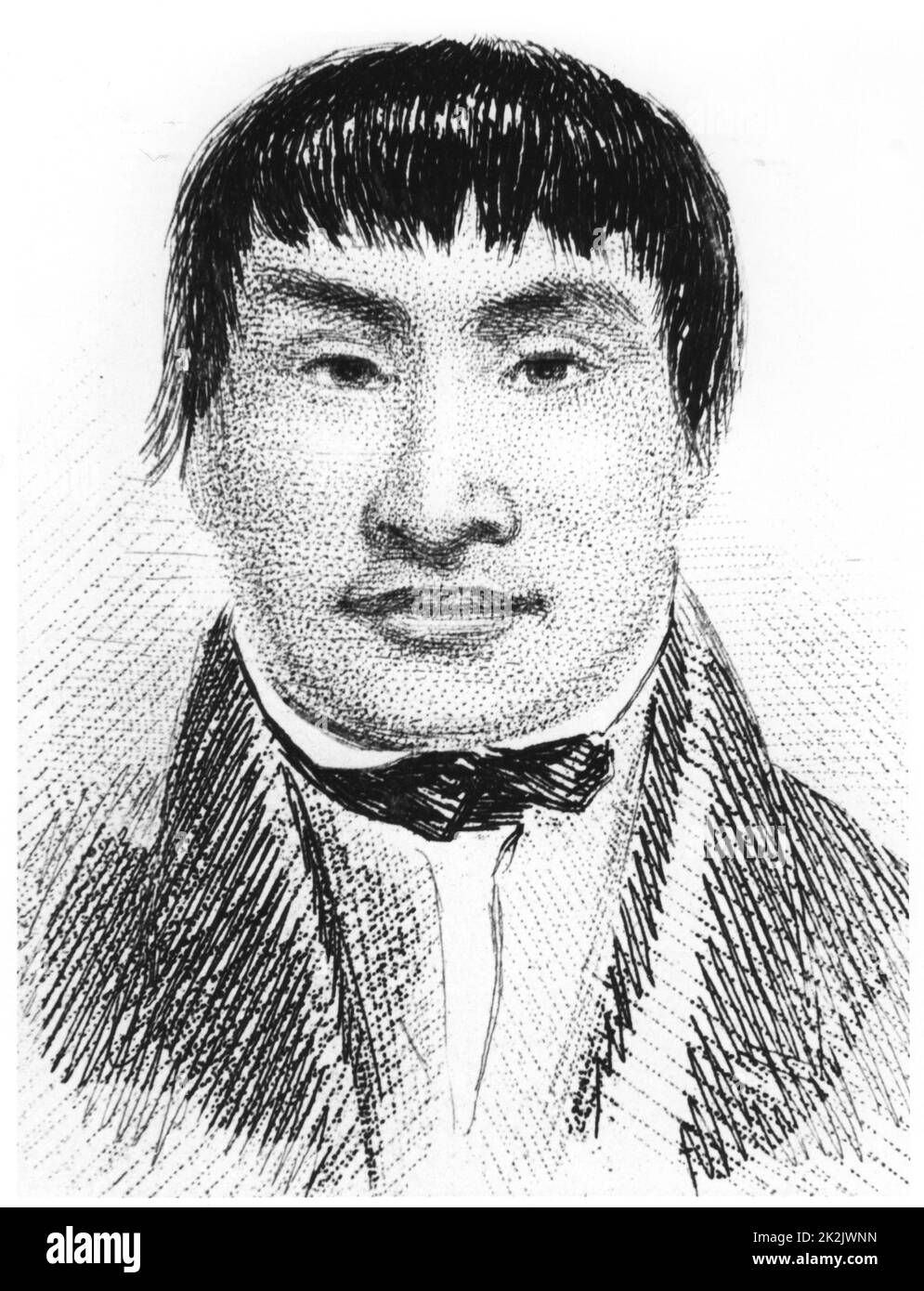 York Minster, un Fuegian 'adottato' dalla spedizione, come apparve nel 1832. Da Robert Fitzroy 'narrazione dei viaggi topografici di His Majesty's Ships Adventure e Beagle' Vol II, Londra 1839. Fitzroy era capitano del Beagle sulla circumnavigatio Foto Stock