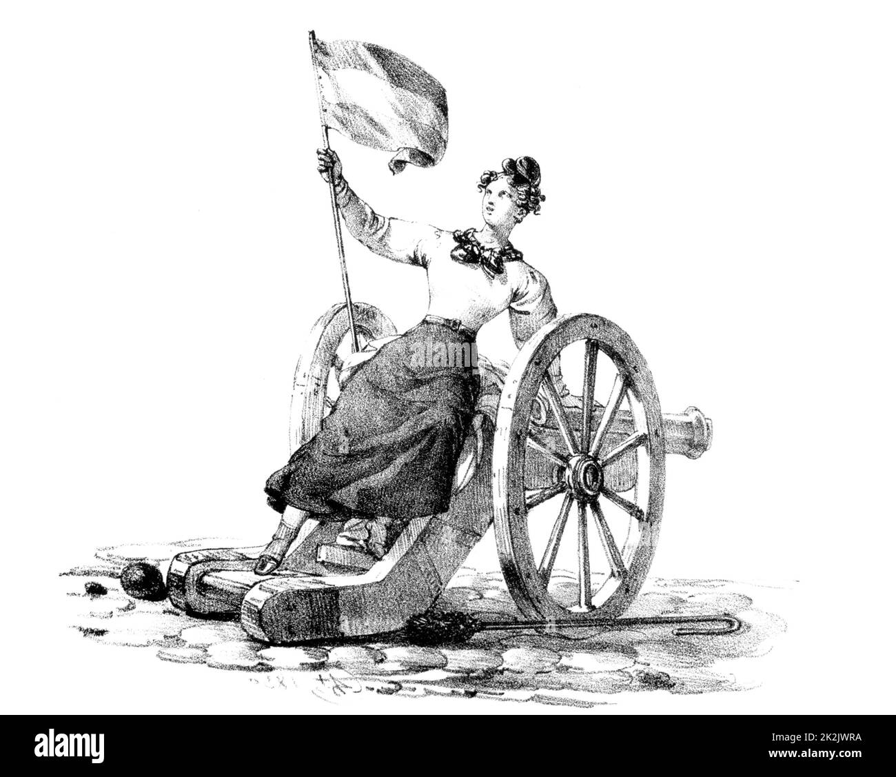 Risorgente a Parigi 1830 litografia Foto Stock