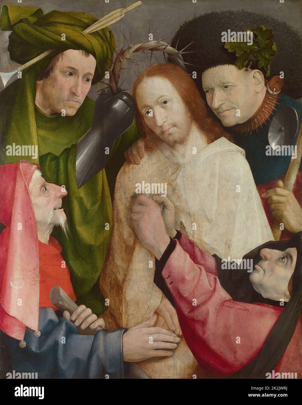 Hieronymus Bosch scuola olandese Cristo coronato di spine 1495-1500 olio su legno (73 x 59 cm) Londra, National Gallery Foto Stock