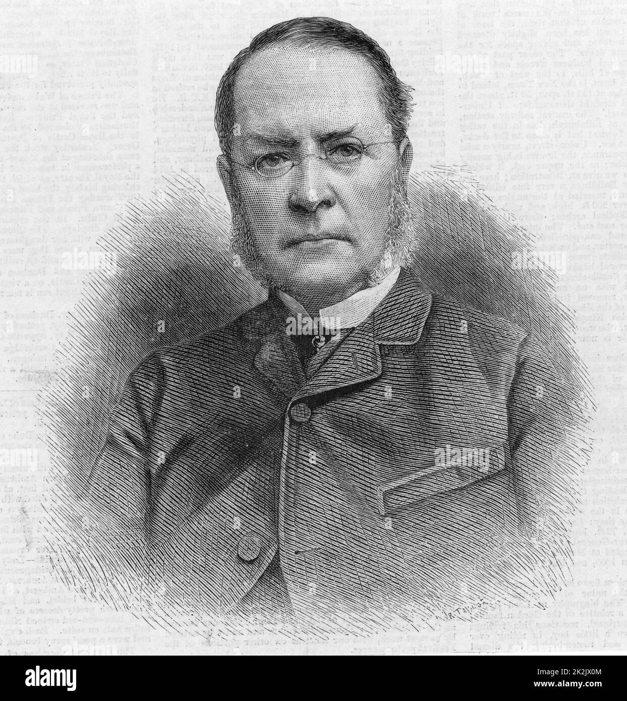 Lyon Playfair nel 1885 quando presidente della British Association for the Advancement of Science. Chimico e politico scozzese. Ha studiato chimica a Glasgow sotto Thomas Graham, e sotto Liebig a Giessen. Professore di chimica , scoprì la classe dei sali nitroprusside. Chimico alla Geological Survey, 1846. Società 1848. Organizzazione del deputato liberale per le università di Glasgow e Edimburgo 1868-1885. Segretario di Stato per la Scienza e l'Arte 1855. Vice Presidente della Camera dei Comuni 1880-1883. (Londra 1877). Da 'The Illustrated London News' (Londra, 12 settembre 1885). Foto Stock