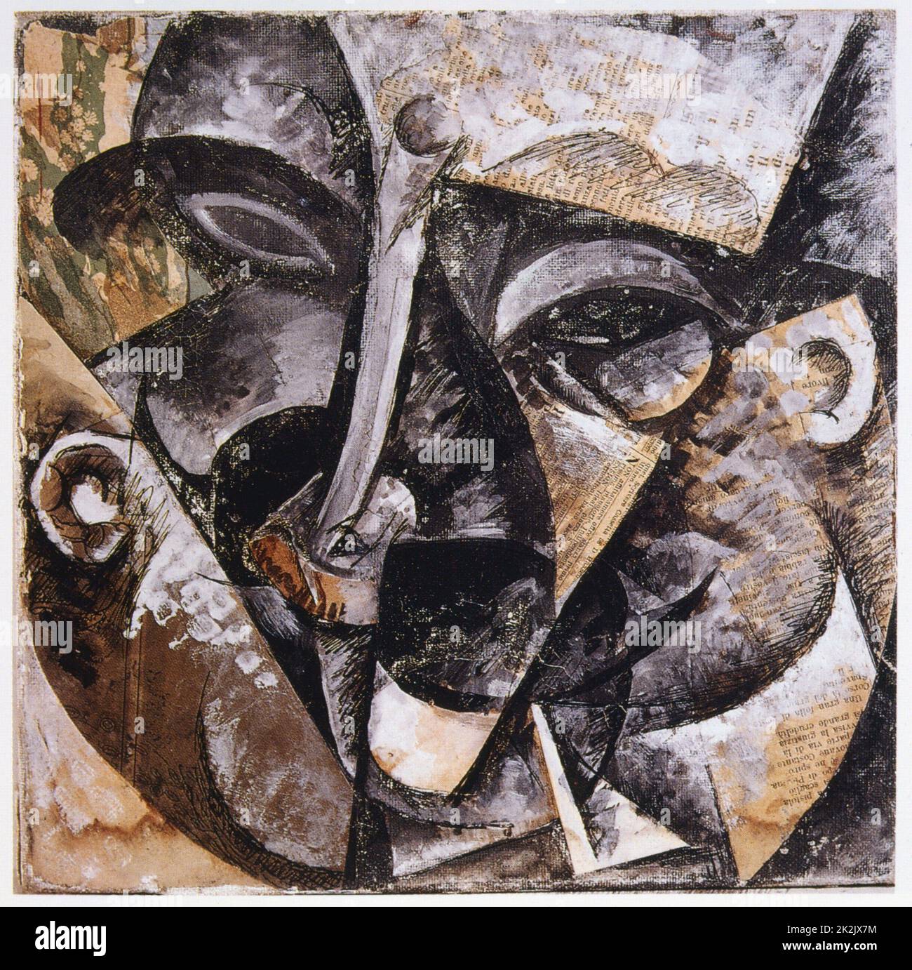 Umberto Boccioni Scuola Italiana dinamica della testa dell'uomo 1913 olio su tela Museo d'Arte Contemporanea, Palazzo reale, Milano Foto Stock
