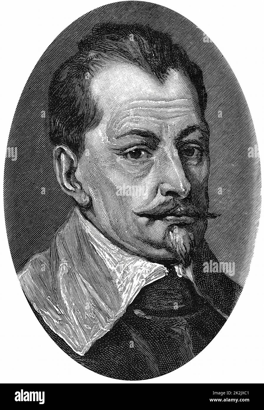 Albrecht van Wallenstein (Waldstein) 1583-1634: Soldato austriaco. Incisione Foto Stock