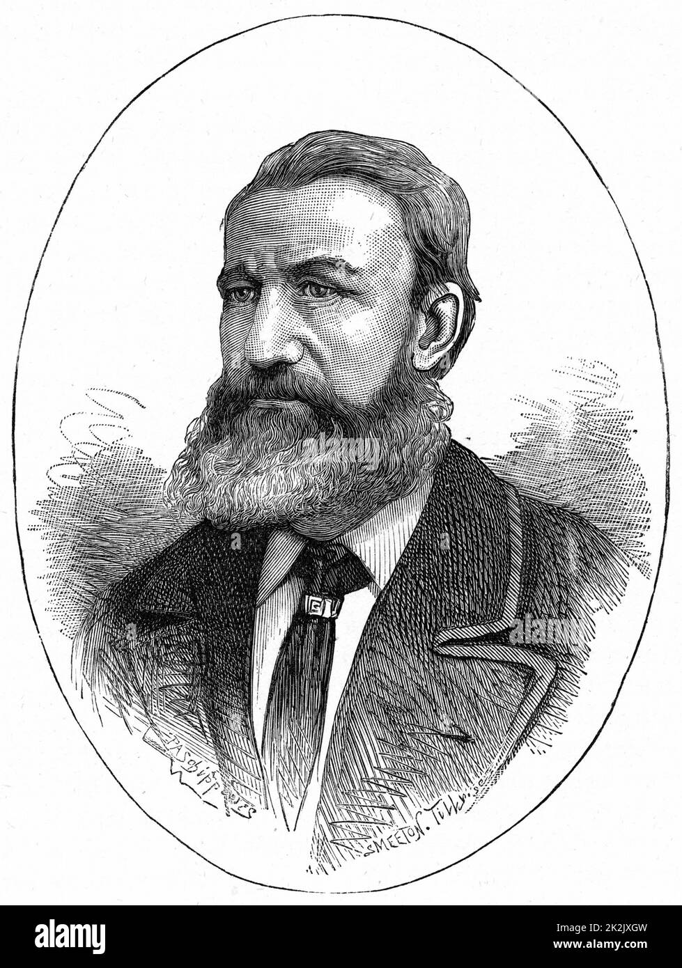 Piet Joubert (Petrus Jacobus - 1834-1900) soldato sudafricano e statista. Comando Boer truppe nel 1st e 2nd Boer Guerre. Incisione Foto Stock