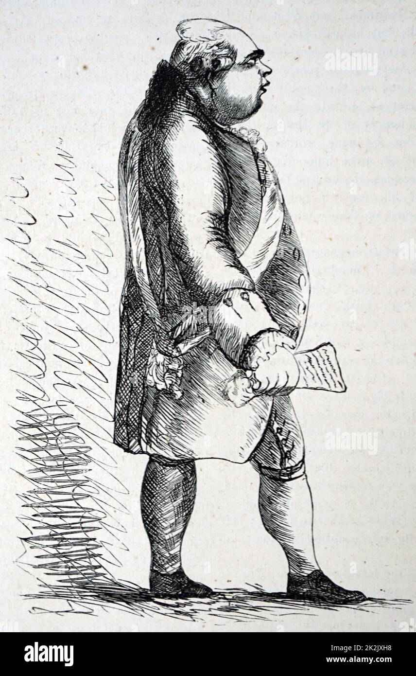Illustrazione di Federico Nord, Signore del Nord (1732-1792) l ex Primo ministro della Gran Bretagna. Datata xviii secolo Foto Stock