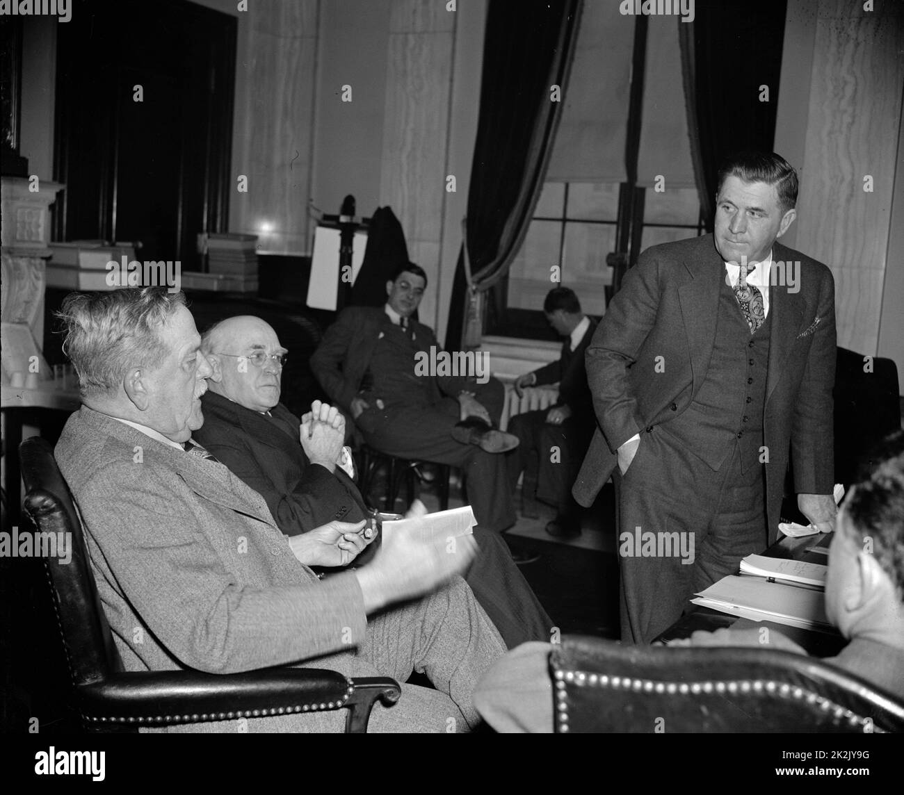 Gli agricoltori meridionali chiedono che vengano mantenuti i principi fondamentali del programma New Deal Farm. Washington, D.C., gennaio 9. 1939 Foto Stock