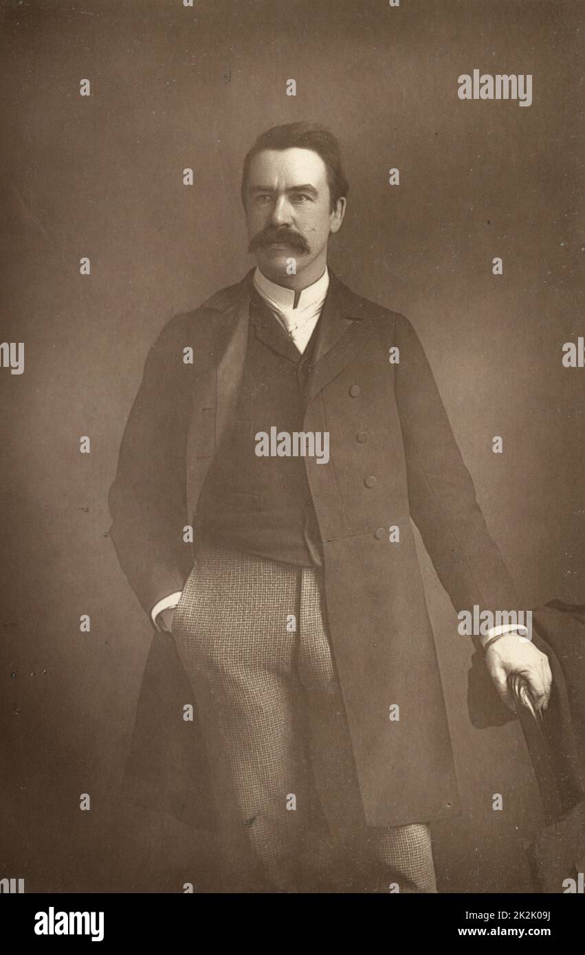 "William Martin Conway, Barone Conway di Ellington (1856-1937) critico d'arte inglese, alpinista e cartografo, nella foto del c1890." Foto Stock