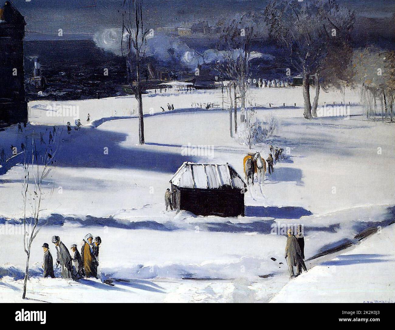 George Wesley Bellows American School (Ashcan School) Blue Snow, The Battery 1910 olio su tela (86,3 x 111,7 cm) Columbus, Museo delle Belle Arti Foto Stock