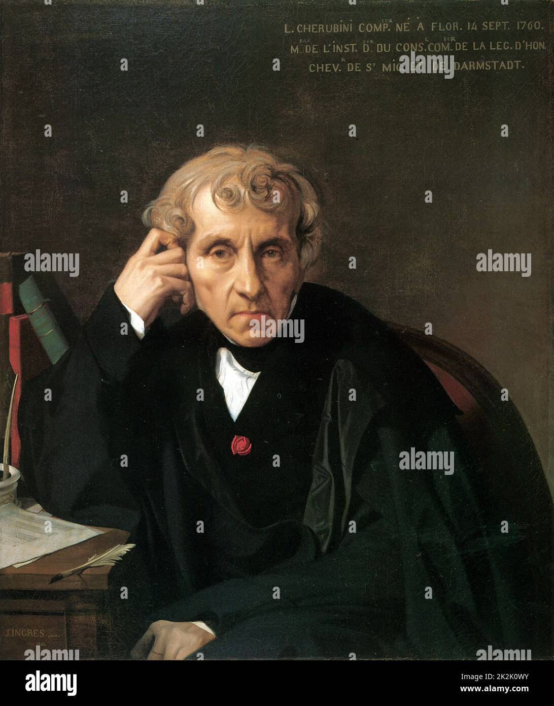 Jean Auguste Dominique Ingres (29 agosto 1780 – 14 gennaio 1867) pittore neoclassico francese Luigi Cherubini 1841 olio su tela (83,2 x 71,1 cm) Museo d'Arte di cincinnati Foto Stock