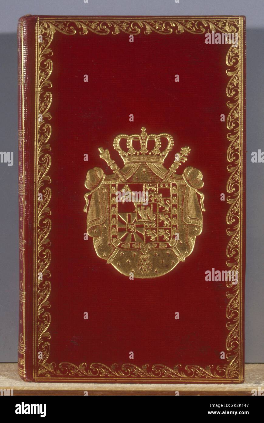 Copertina Anthology of short stories libro dorato con lo stemma del re di Wesphalia Jérôme Bonaparte 1808 Foto Stock