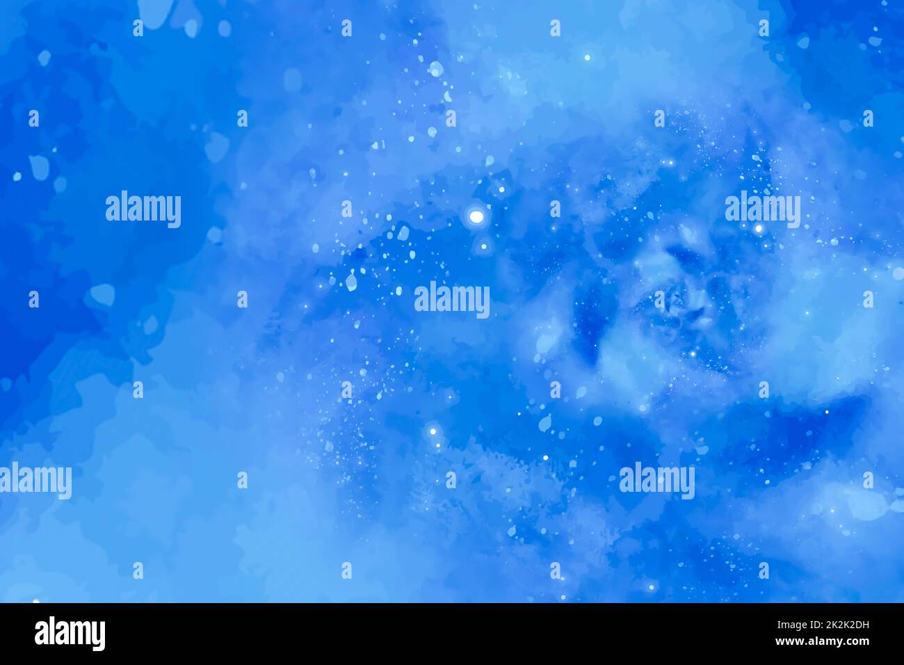 Illustrazione sfondo blu stellato con design vortice forma psichedelica Foto Stock