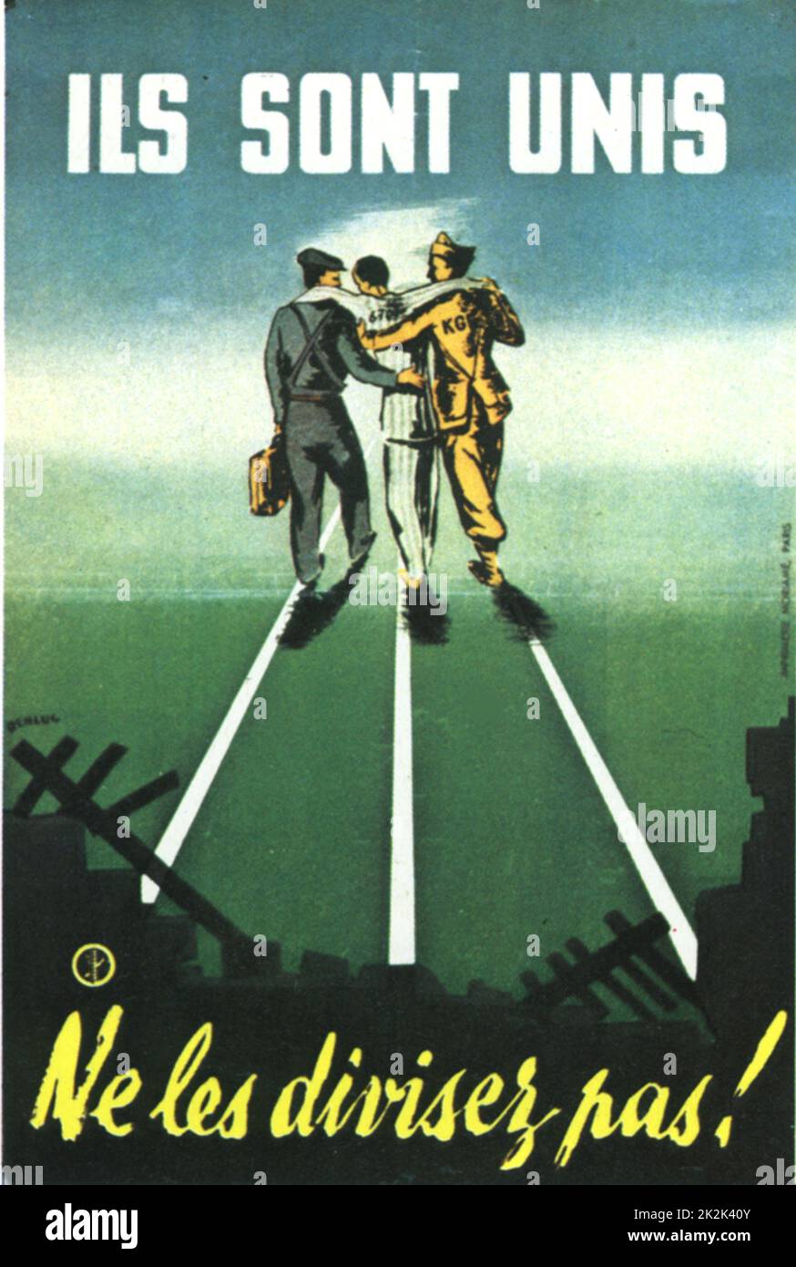 Poster per il ritorno dei deportati e dei prigionieri: "Non divideteli!” 57 x 38 cm 1945 Francia - seconda guerra mondiale Collezione privata Foto Stock
