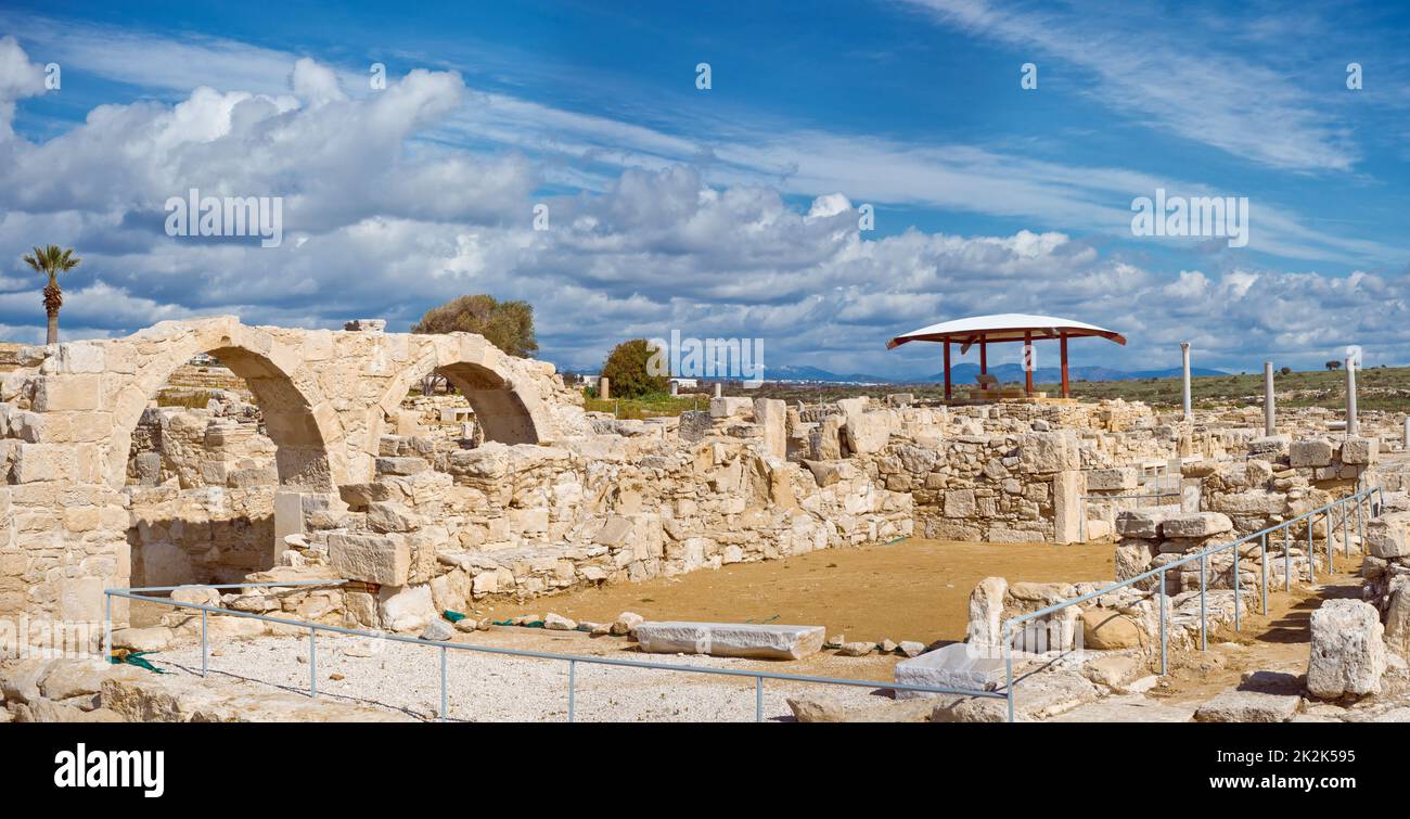 Rovine di Kourion, sito archeologico situato nei pressi di Limassol Foto Stock