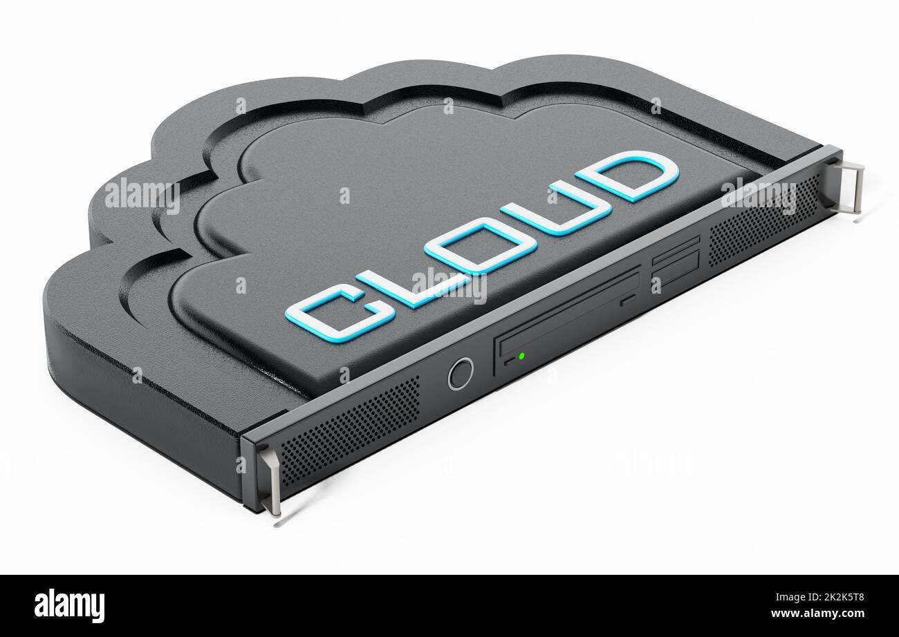 Rack per server di rete a forma di cloud. Illustrazione 3D Foto Stock Rack per server di rete a forma di cloud. Illustrazione 3D Foto Stock