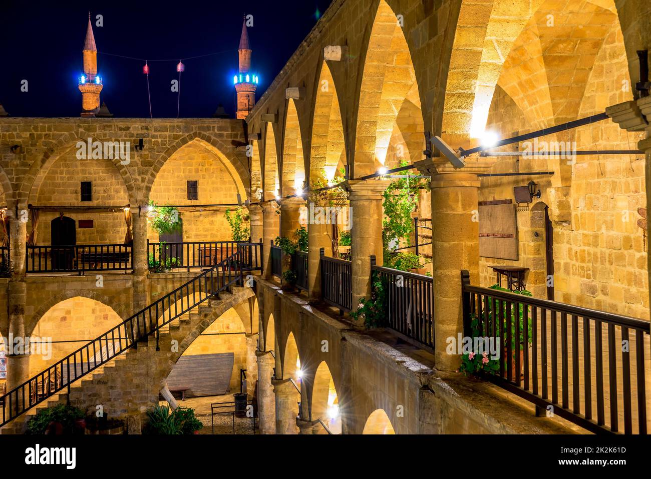 Buyuk Han (la Grande locanda) è il più grande caravansarai dell'isola. Nicosia, Cipro Foto Stock