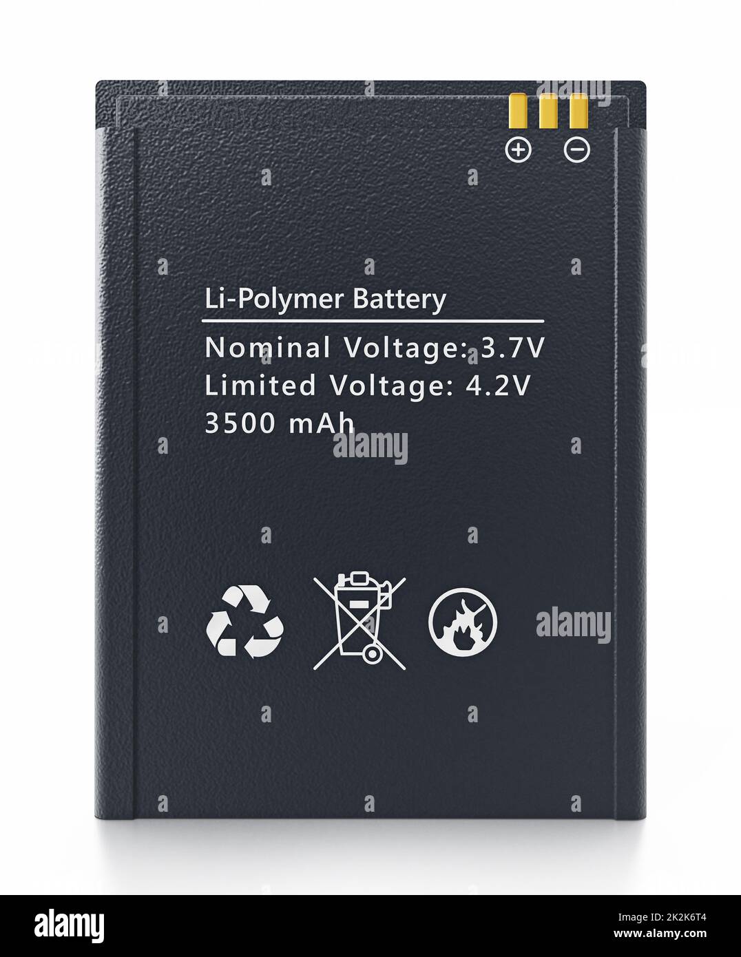 Batteria di riserva agli ioni di litio per smartphone. Illustrazione 3D Foto Stock