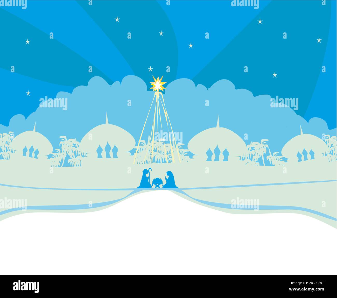 Natale cristiano scena della natività del Bambino Gesù nel presepe Foto Stock