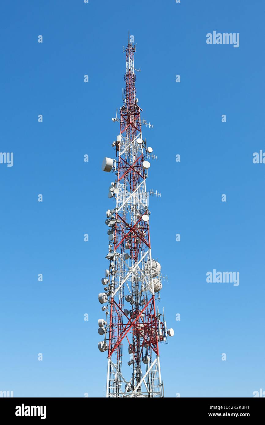 Trasmettitore di dettaglio della torre Foto Stock