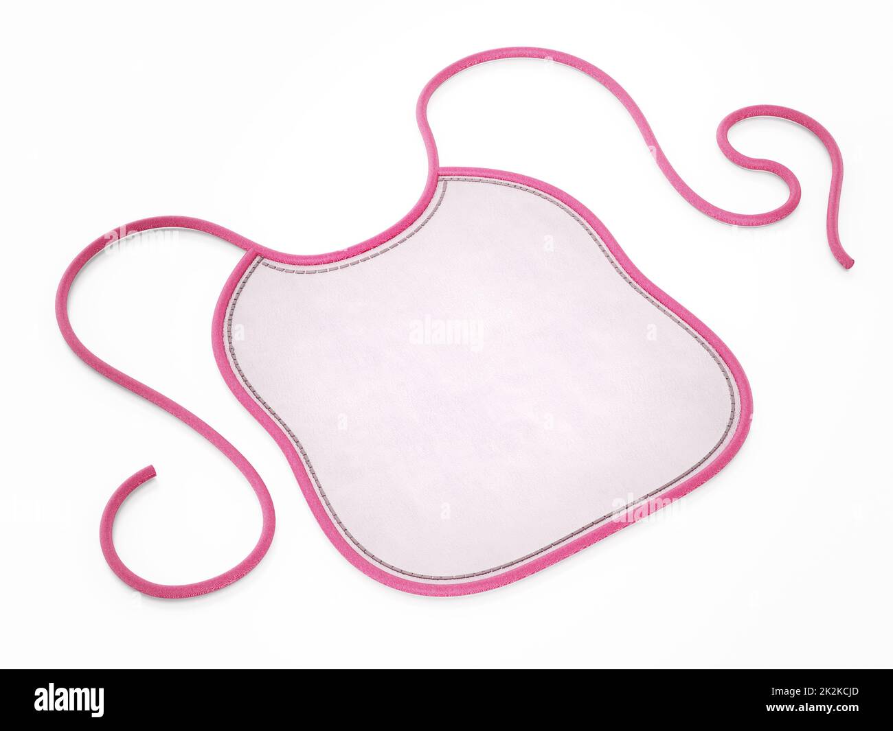 Grembiule bambino rosa isolato su sfondo bianco. Illustrazione 3D Foto Stock
