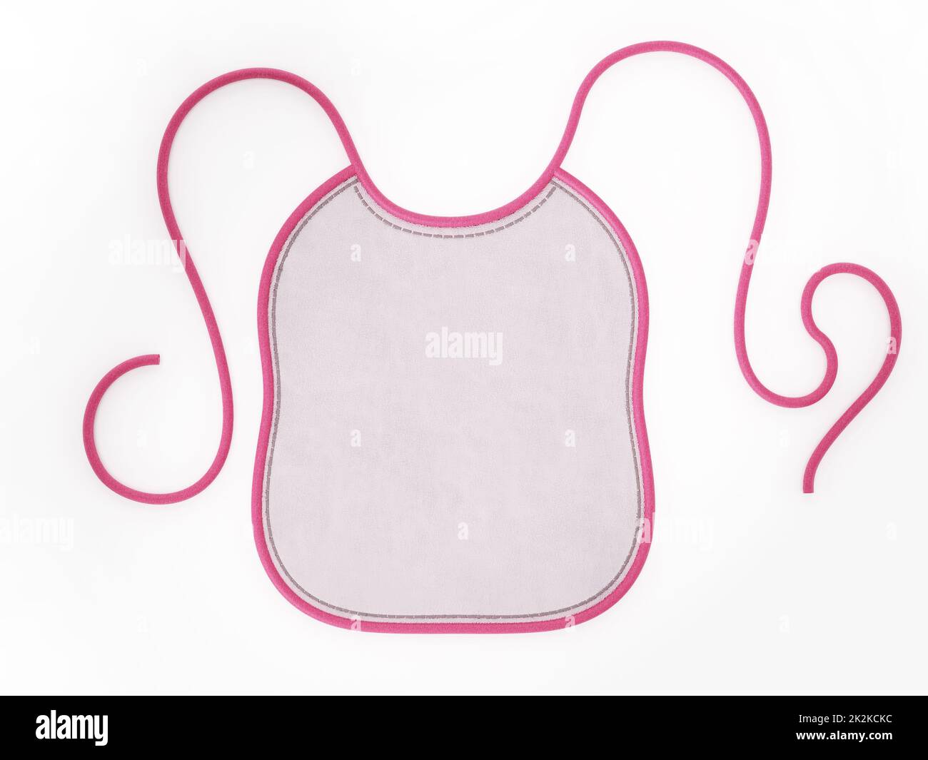 Grembiule bambino rosa isolato su sfondo bianco. Illustrazione 3D Foto Stock