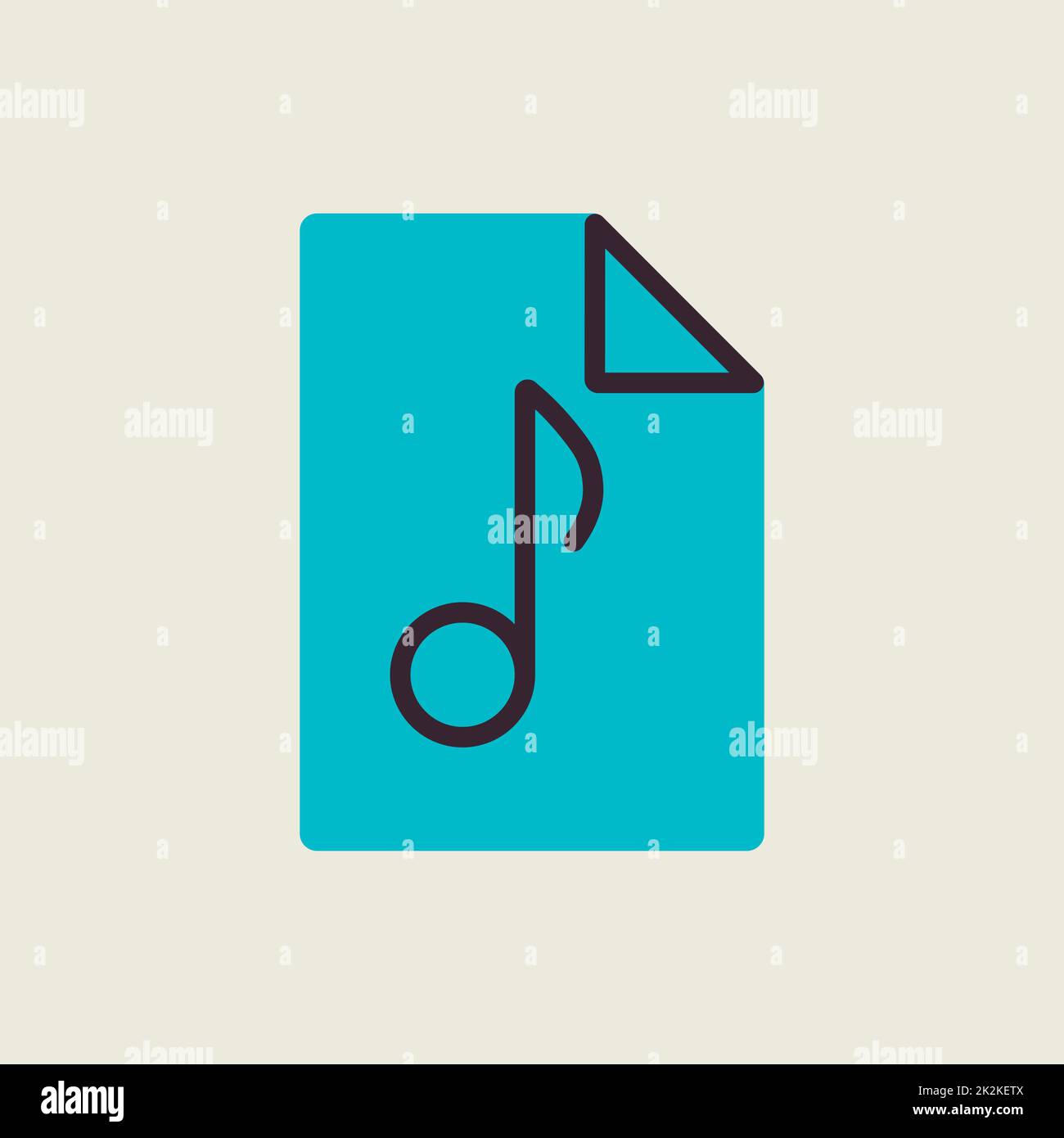 Icona piatta del vettore di file musicali Foto Stock