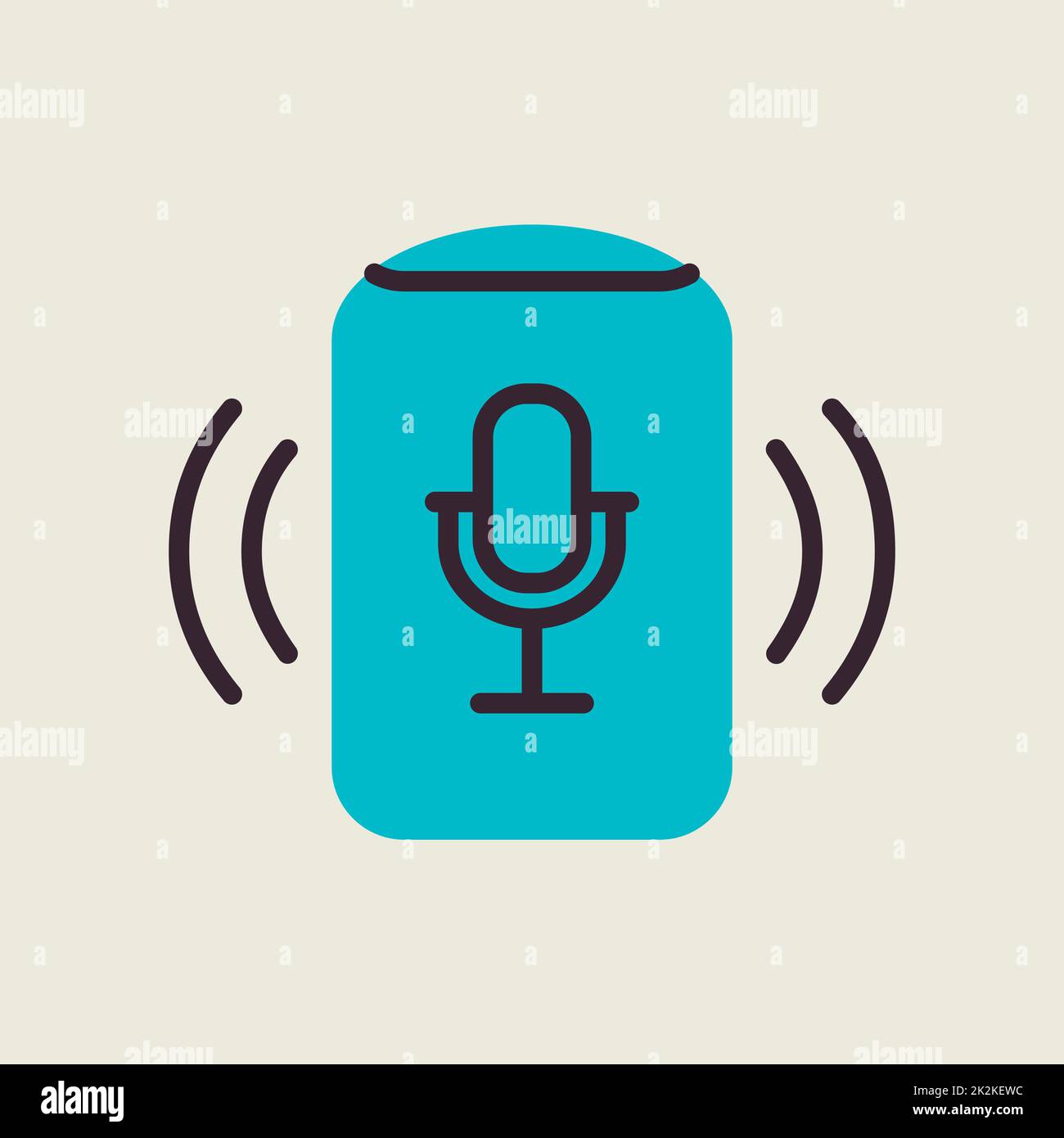 Icona vettore concettuale assistente vocale Foto Stock