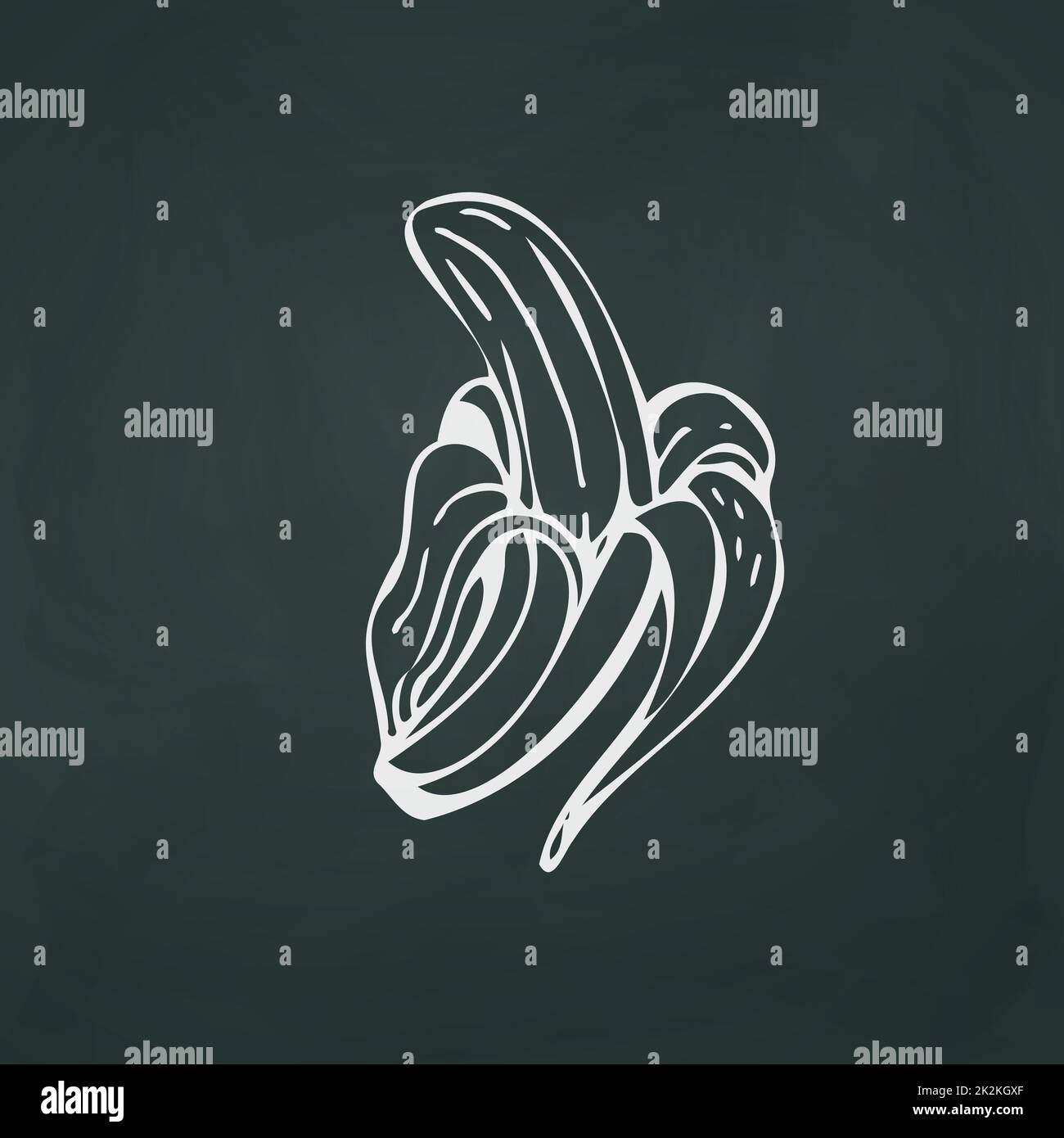 Linee bianche sottili a banana su sfondo scuro e texturale - Vector Foto Stock