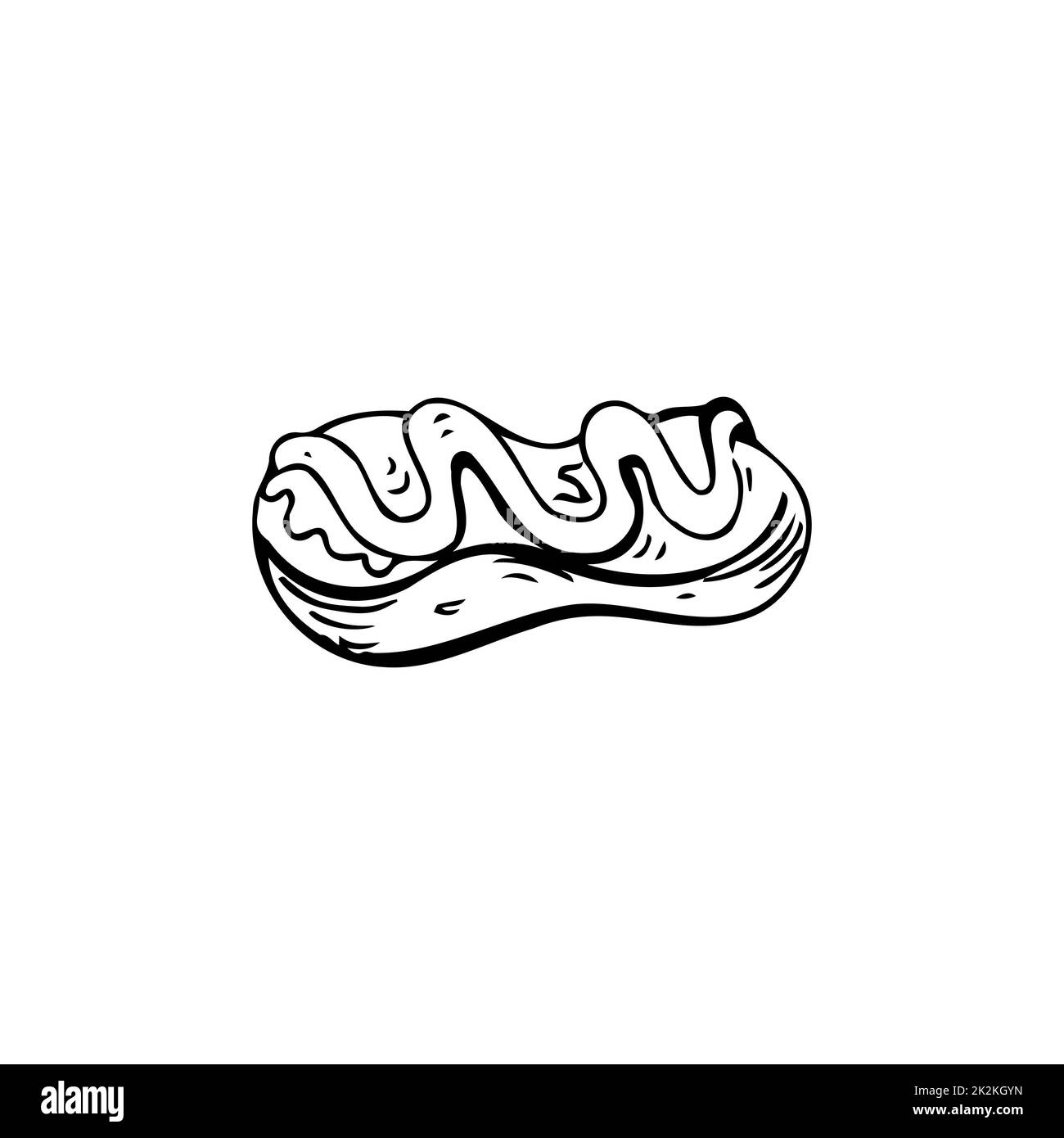 Torta Eclair sottili linee nere su sfondo bianco - Vector Foto Stock