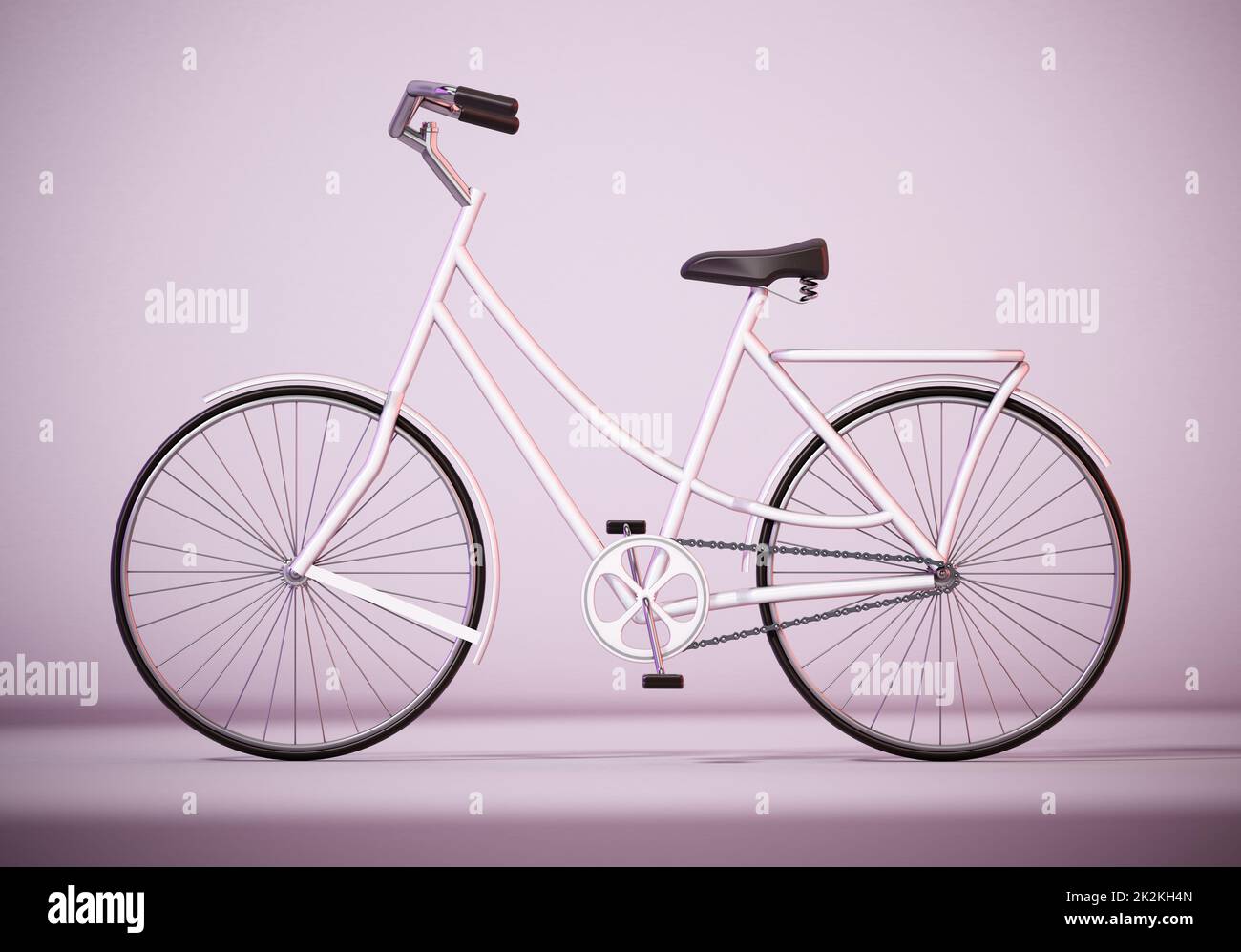 Bicicletta d'epoca con ombre morbide. Illustrazione 3D Foto Stock