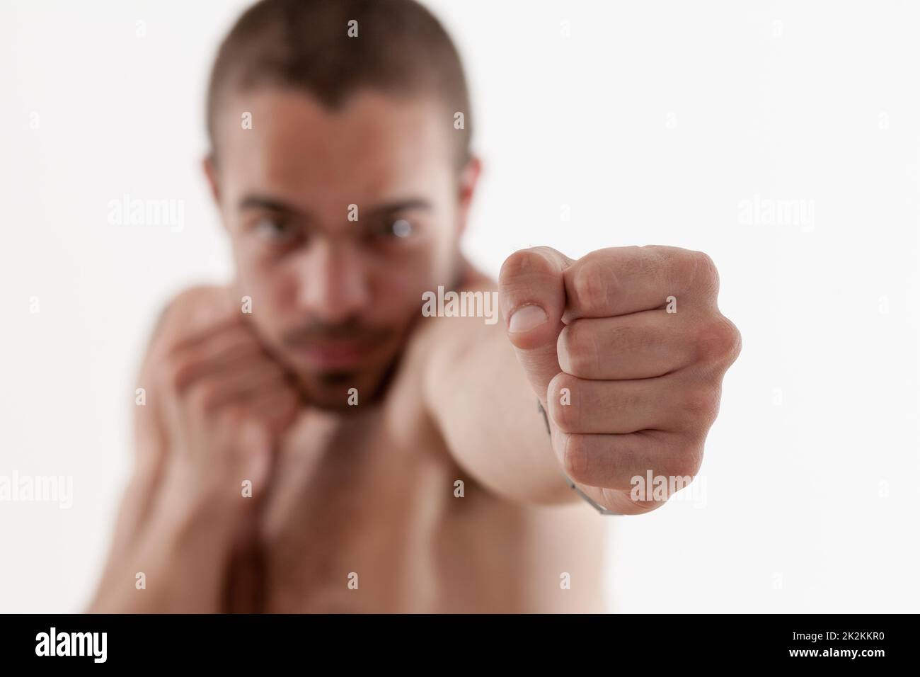 pugno da giovane uomo bearded Foto Stock