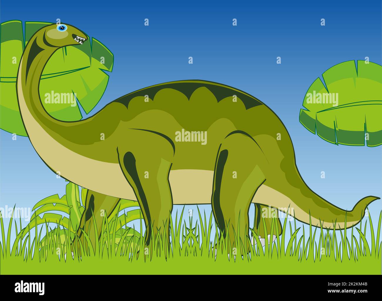 Dinosauro erbivoro animale preistorico sulla glade verde Foto Stock