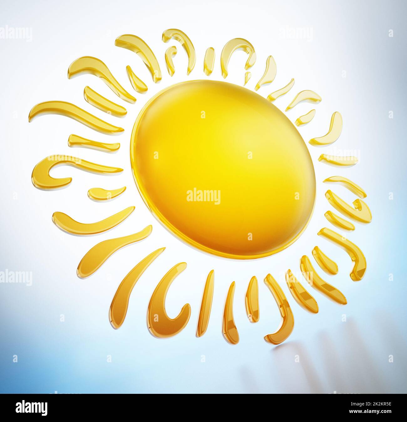 Illustrazione stilizzata del sole. Illustrazione 3D Foto Stock
