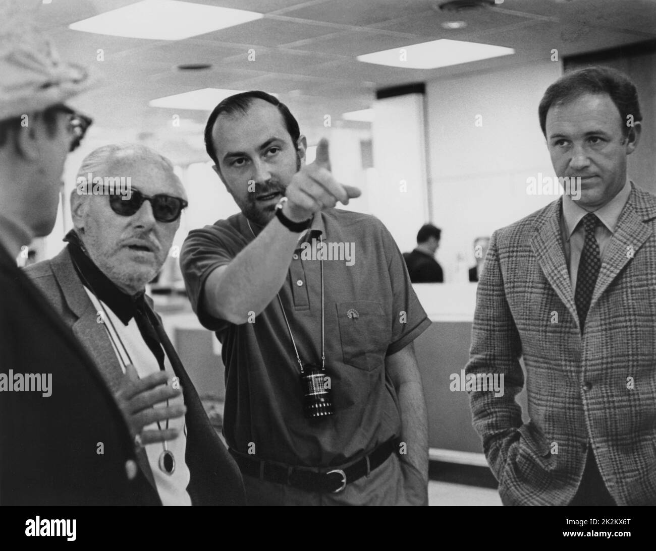 Gilbert Cates sul set con Melvyn Douglas e gene Hackman non ho mai cantato per il mio padre USA, 1970 Foto Stock