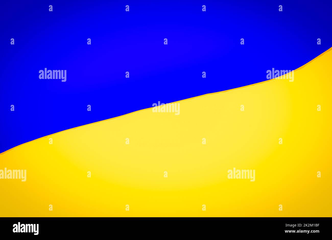 Illustrazione della bandiera nazionale dell'Ucraina. La bandiera dell'Ucraina è costituita da bande orizzontali di dimensioni uguali di blu e giallo Foto Stock