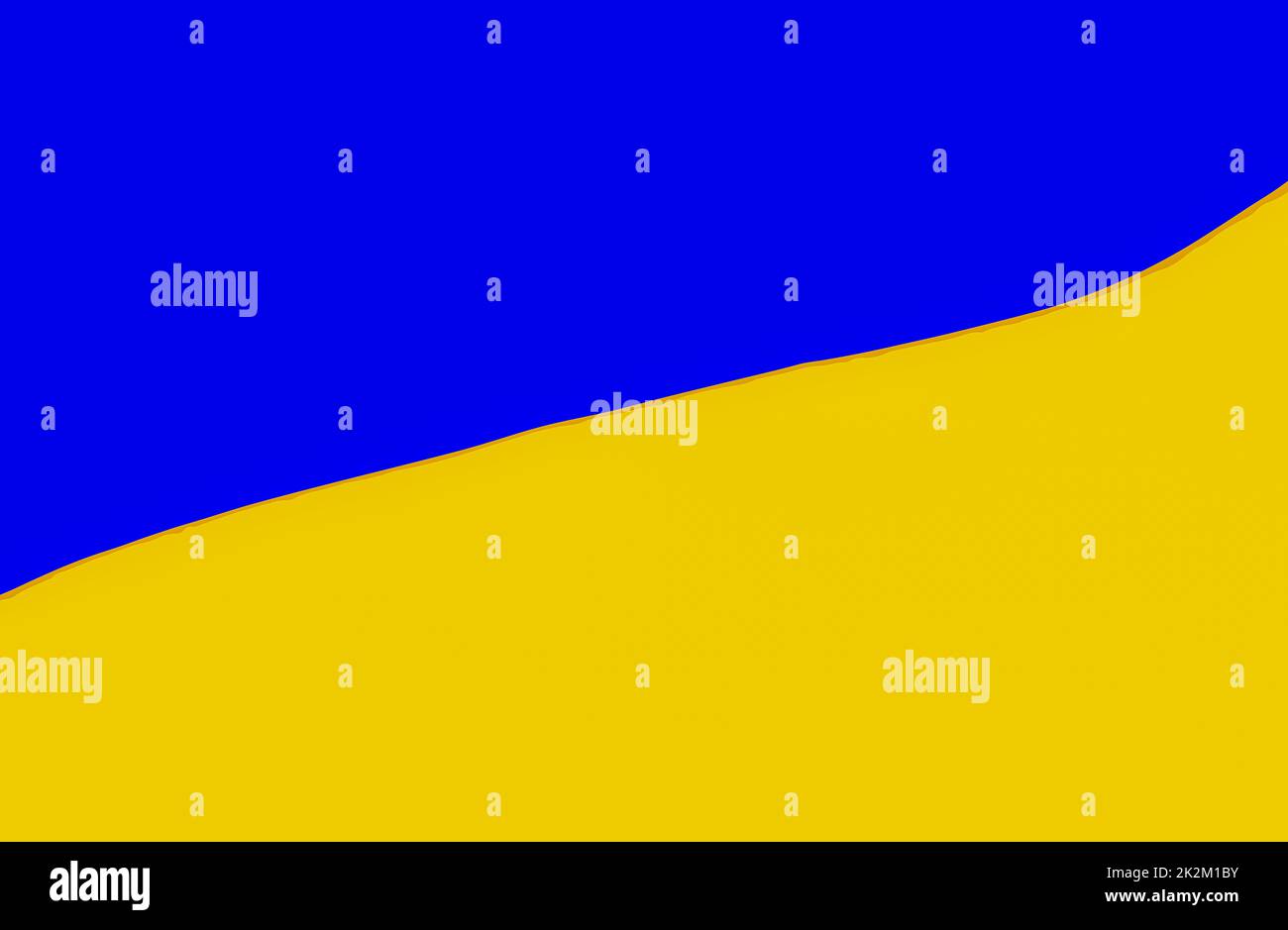 Illustrazione della bandiera nazionale dell'Ucraina. La bandiera dell'Ucraina è costituita da bande orizzontali di dimensioni uguali di blu e giallo Foto Stock