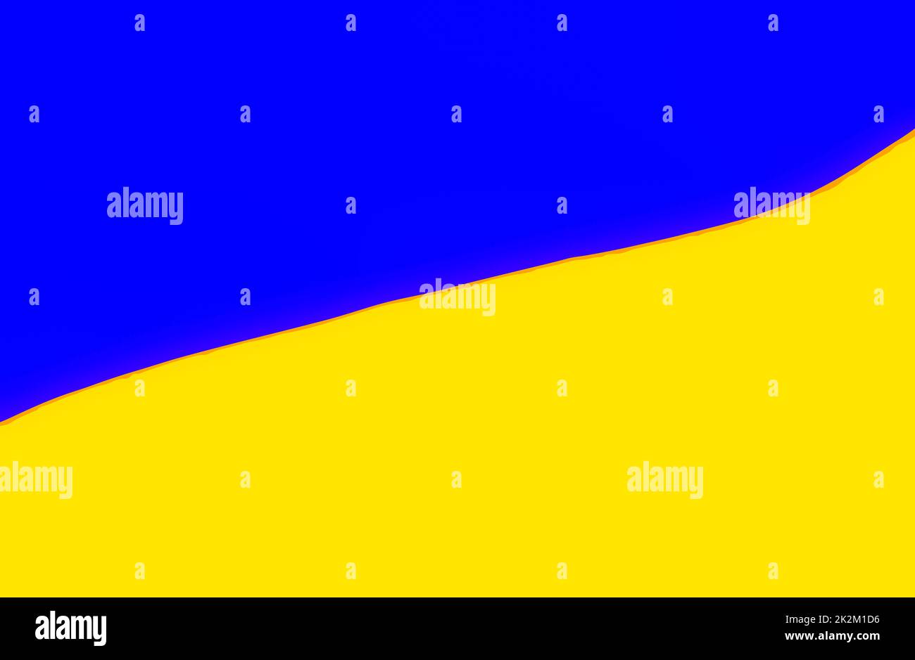 Illustrazione della bandiera nazionale dell'Ucraina. La bandiera dell'Ucraina è costituita da bande orizzontali di dimensioni uguali di blu e giallo Foto Stock