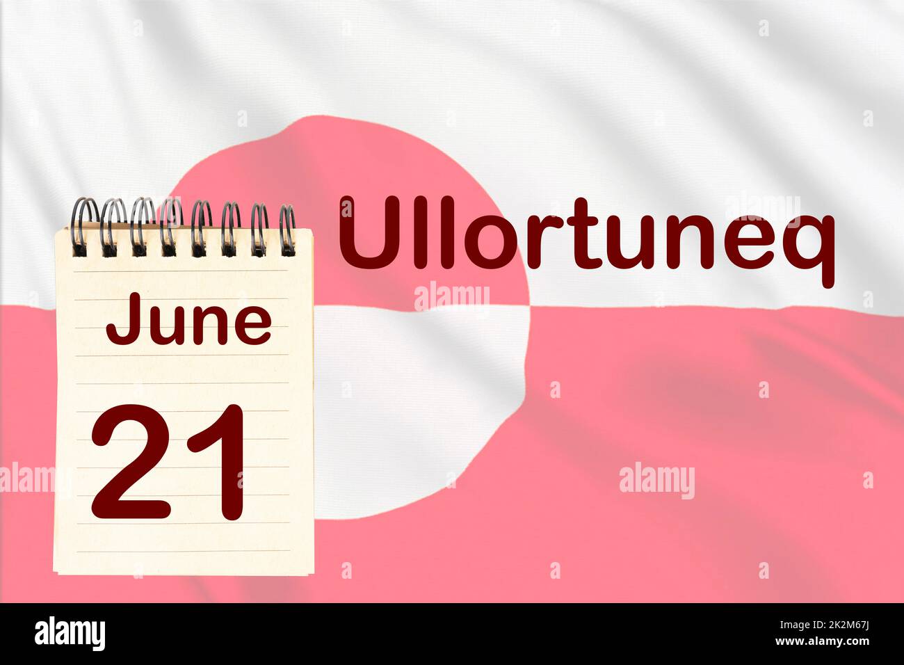 La celebrazione della Giornata Nazionale della Groenlandia con la bandiera e il calendario che indica il 10 giugno Foto Stock
