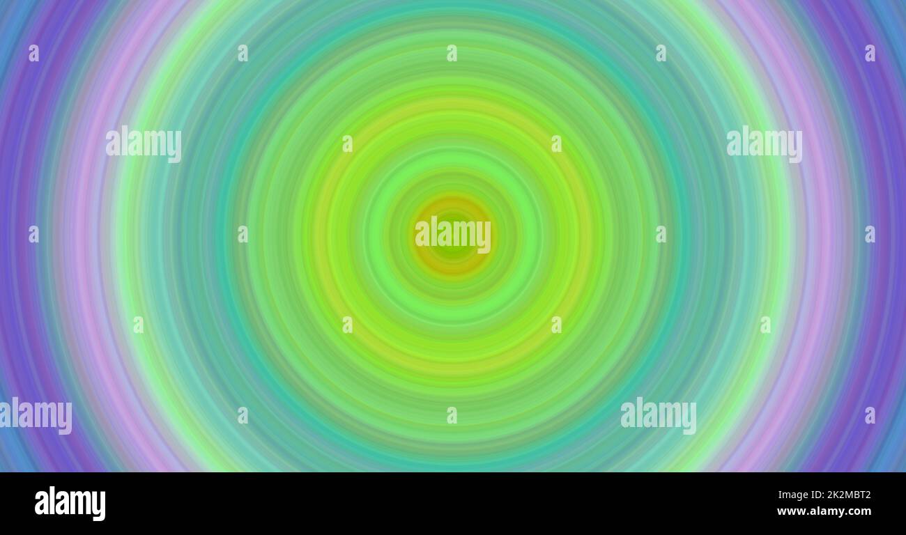sfuma il pattern digitale astratto sotto forma di cerchi in diverse sfumature di verde e viola Foto Stock